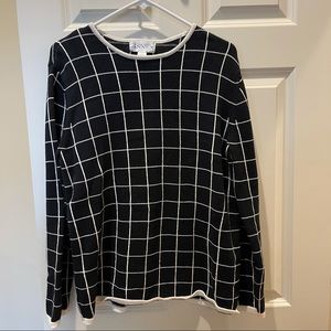 Casual Corner Annex windowpane sweater L black